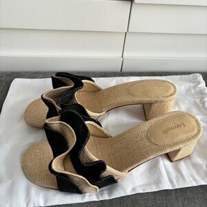Larroude Brigitte Ruffle Sandals